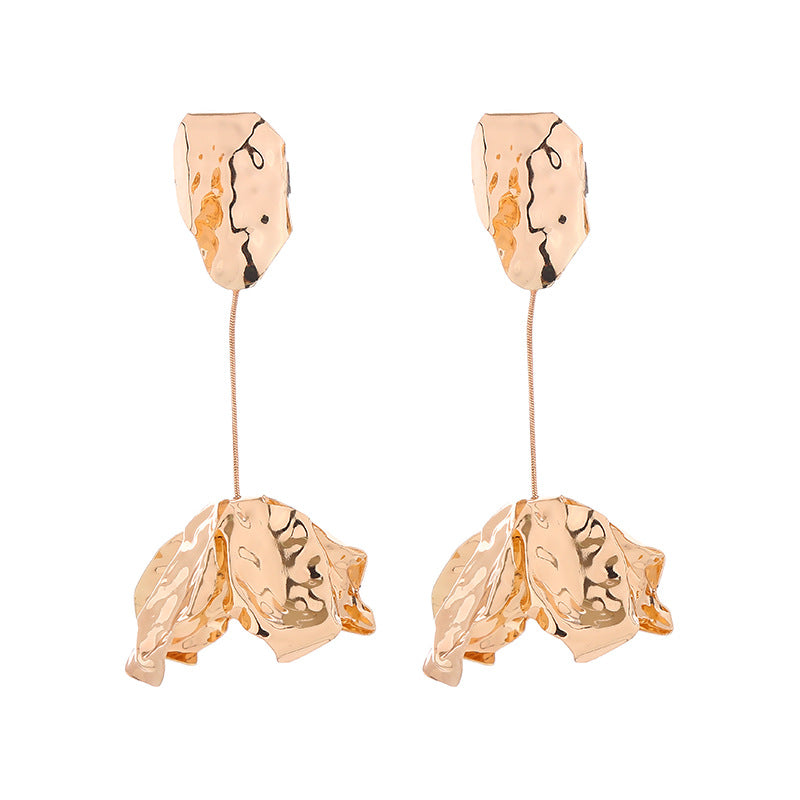 Wholesale Metallic Flower and Leaf Earrings